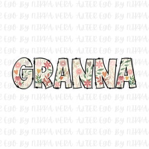 Boho Floral Granna PNG : rétro grand-mère graphique (téléchargement numérique)