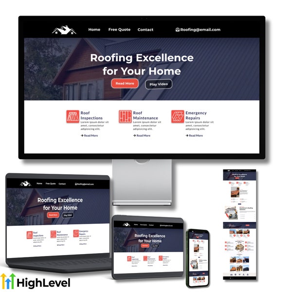 Go High Level Roofing Website Template - Responsive, Easy Customization, No Design Skills Needed