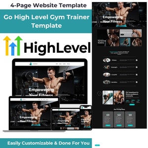 Go High Level Gym Trainer Website Templates, Responsive, Easy Customization,No Design Skills Needed, Ideal for Trainers and Fitness Centers