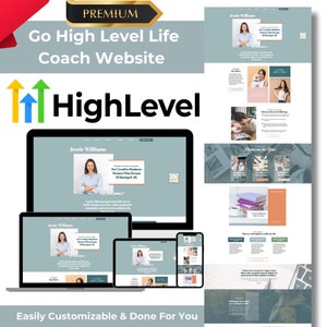 Go High Level Life Coach Website Templates, Responsive, Easy Customization, Ideal for Female Life or business Coaches and Therapist