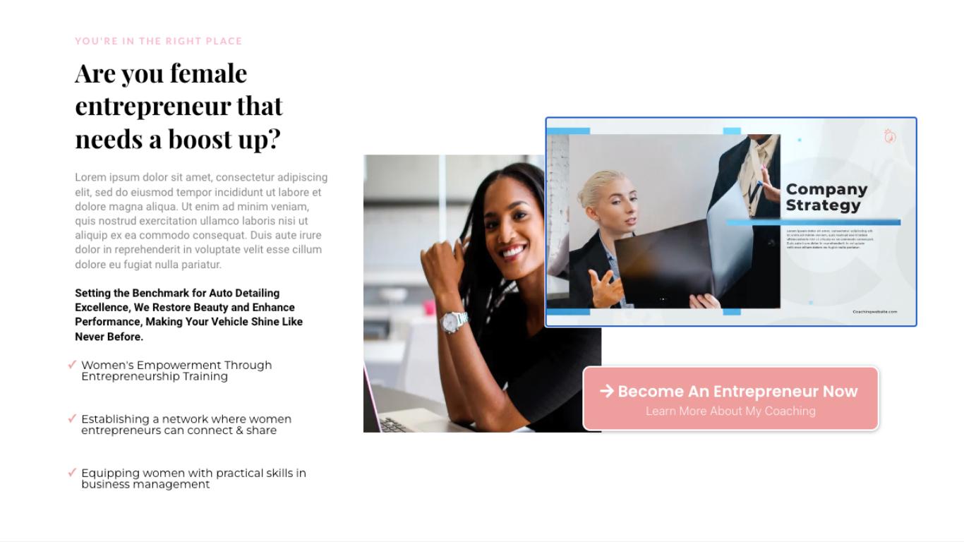 Go High Level Website Template Female Business Coach, Therapist