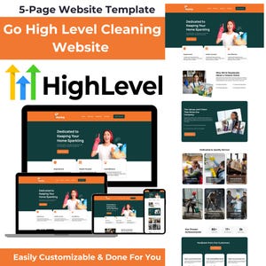 Go High Level Cleaning Website Templates, Responsive, Easy Customization, No Design Skills Needed, Ideal for Cleaning Businesses