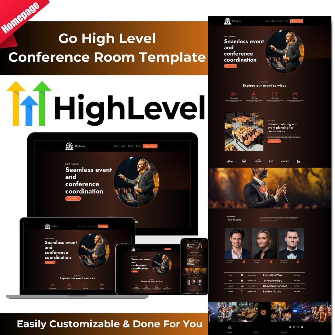 Go High Level Conference Room Website Template: Responsive Event Space ...