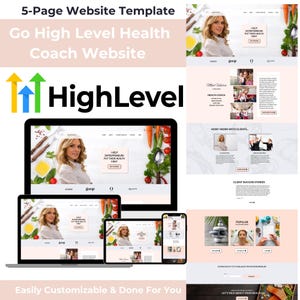 Go High Level Health Coach Website Templates, Responsive, Easy Customization, No design skills needed, Perfect for Wellness Experts