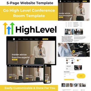 Go High Level Conference Room Website Templates, Responsive, Easy Customization, Professional for Event Spaces and conference rooms