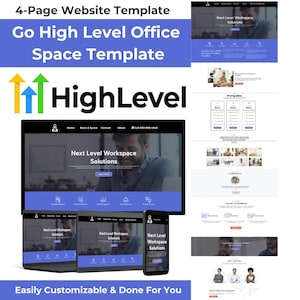 Go High Level Office Space Website Templates, Responsive, Easy Customization, Floating Google Button and Custom Code, Home Page Only