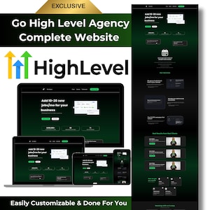 Go High Level Marketing Agency Website Templates, Responsive, Easy Customization, No Design Skills Needed, With Custom Code, Full Website