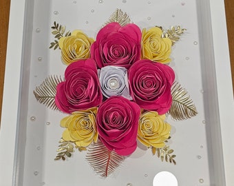 Flower paper shadow box