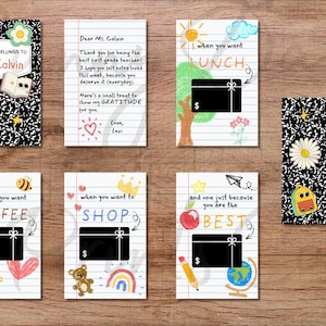 Customizable, Composition Notebook Gift Card Holder, Teacher Appreciation Week Gifts, Retro Fun Teacher Gift, 8.5x11