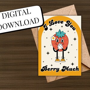 Wydrukuj Kartkę Kocham Cię Berry Much | Kartka na Dzień Matki | Kartka rocznicowa | Pobieranie cyfrowe