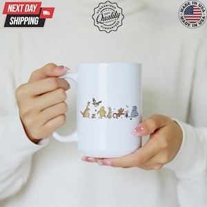 Winnie The Pooh Mug, Disney Pooh Bear Coffee Cup, Pooh and Friends Mug, Family Disney Vacation Mug