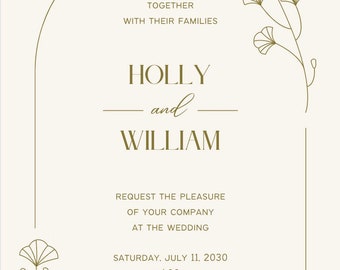 Wedding Invitation; Classic, Ivory, On Style!