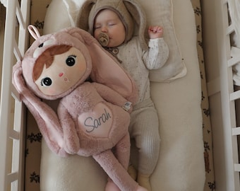 Coniglio Rosa Xl 70Cm - Dollmetoo Peluche con nome, personalizzata, regalo per bambino