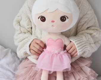 Metoo bambola ballerina 50Cm- bambola metoo Peluche con nome, personalizzata, regalo per bimbo, peluche