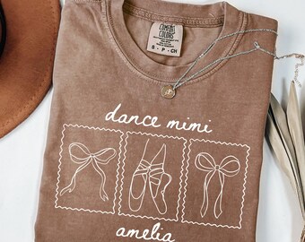 Comfort Colors® Personalized Dance Mimi Shirt, Dancing Mimi Tee, Mothers Day Gift, Dance Mom Gift, Ballet Mom Gift, Gift for Grandma