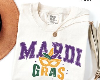 Comfort Colors® Mardi Gras Shirt, Mardi Gras Carnival Shirt, Women Mardi Gras Tee, New Orleans Shirt, Fat Tuesday Gift