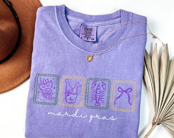 Comfort Colors® Mardi Gras Shirt, Mardi Gras Carnival Shirt, Women Mardi Gras Tee, New Orleans Shirt, Fat Tuesday Gift
