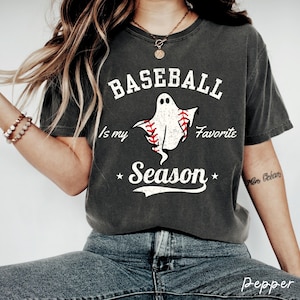 Koszulka baseballowa, Comfort Colors®, koszulka dla mamy sportowej, koszulka sportowa dla mamy, prezent baseballowy, koszulka dla miłośnika baseballu, koszulka z duchem, koszulka damska na Halloween
