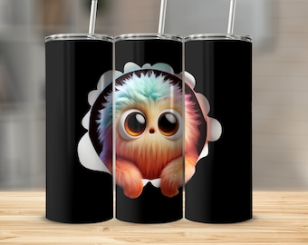 Adorable vaso de monstruo esponjoso, linda copa de criatura multicolor, regalo único, artículos de bebida divertidos para niños, vaso de personaje de dibujos animados caprichoso