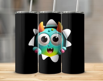 Lindo vaso de monstruo, botella de agua a prueba de derrames para niños, diseño colorido de criaturas de dibujos animados, regalo único para niños, sin BPA