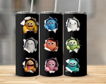 Vaso Monstruo: Divertidas criaturas de dibujos animados, vasos de acero inoxidable