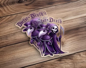 Plague Doctor Sticker Pack: Gothic Grim Reaper Holographic Stickers