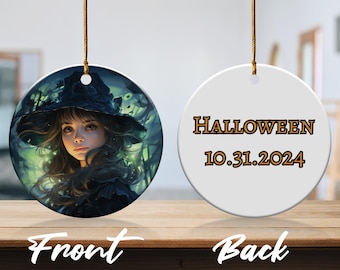 Witchy Halloween Ornament: Personalized Spooky Decor