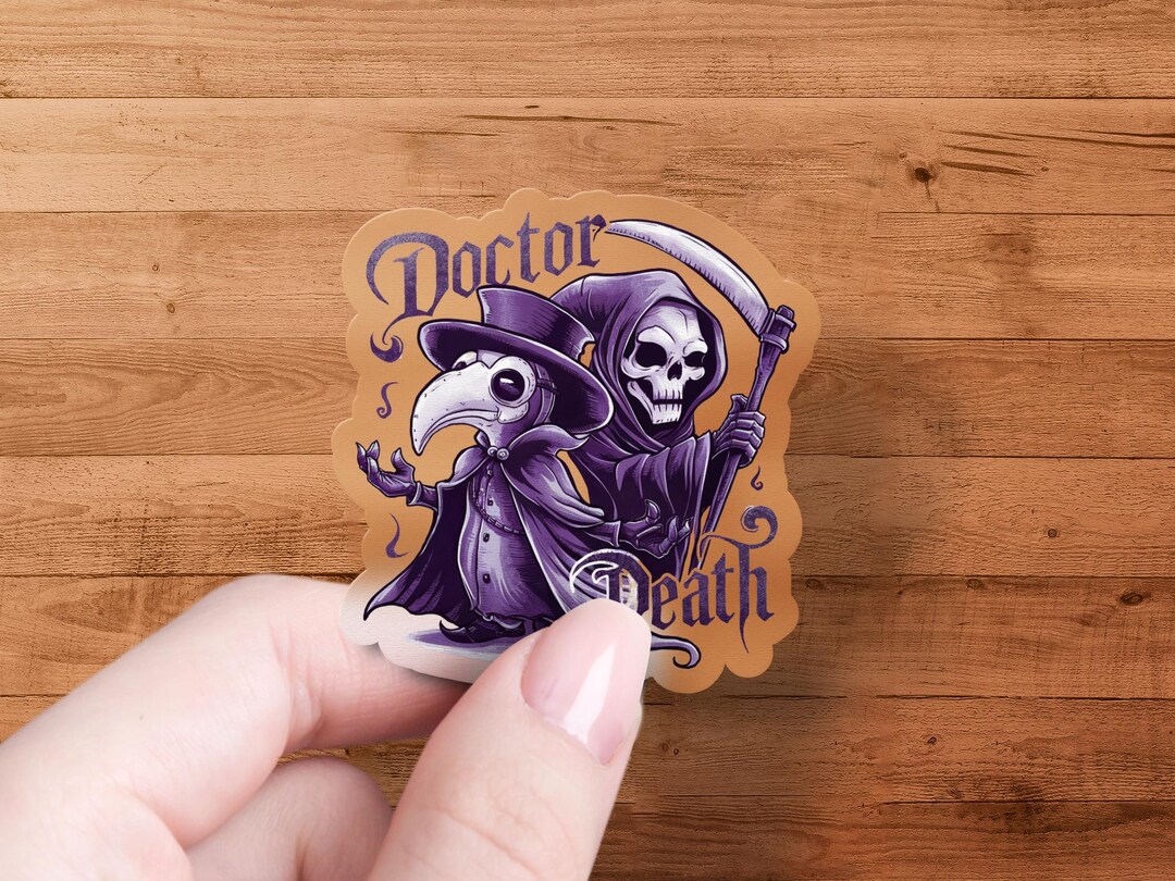 Doctor Death Sticker, Plague Doctor Art, Grim Reaper Gift, Gothic Decal ...