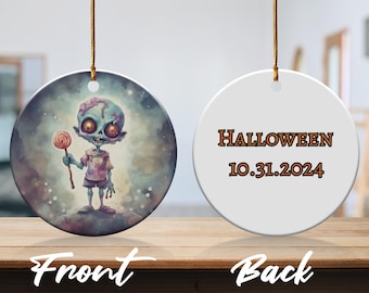 Spooky Zombie Halloween Ornament, Cute and Creepy Decoration for Trick-or-Treaters and Parties