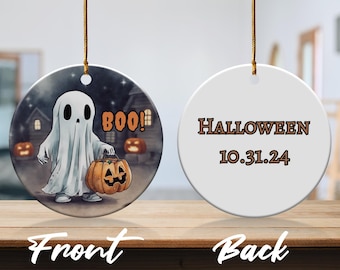 Personalized Halloween Ghost Ornament: Spooky Home Decor
