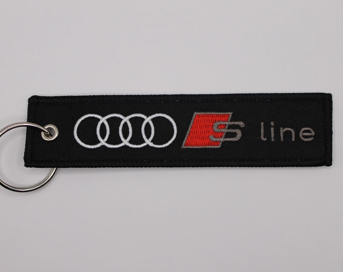Audi S Line Embroidered Keychain - Etsy