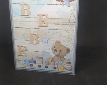 boy birth flap card