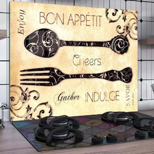 Kitchen Backsplash Decor, Tempered Glass Stove Backsplash Panel, Stove Back Cover, Kitchen Decor, Stove Top Cover, Kitchen Backsplash Tile