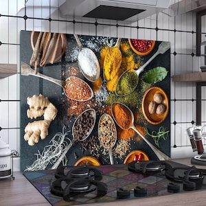 Dosseret de poêle en verre trempé, Carrelage pour dosseret de cuisine, Planche à découper, Planche à nouilles, Décoration de cuisine, Couvercle arrière de poêle, Couvercle de dessus de cuisinière