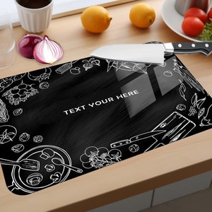 Glass Chopping Board, Premium Personalized Chopping Board Add Own PHOTO Logo or Text Toughened Glass with Edge-to-Edge Customized Print Art