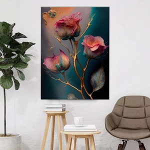 Red Rose Glass Wall Decor, Floral Decor, Tempered Glass Art, Stylish Wall Decor, Living Room Decor, Exclusive Decor, Red Rose Wall Ar