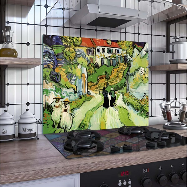 Keuken Backsplash Decor, Gehard Glas Backsplash, Keuken Splashback Stove Back Cover-Sink Splashback Tile-Mozaïek Tegel-Rustieke Muur Decor