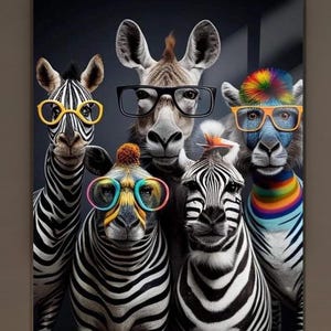 Cool Zebra Wall Art, Tempered Glass Wall Art, Glass Wall Art, Wall Hangings, Large Art, Animal Decor, Black and White Zebra Tempered Glass
