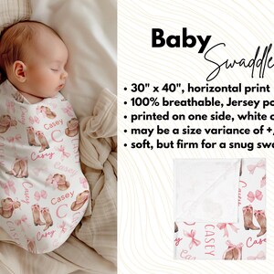 Pink Boots and Bows Western Baby Girl Blanket, Personalized Coquette Gift, Cowgirl Nursery Decor, Girl's Newborn Swaddle, 1st Birthday Gift Baby Swaddle