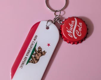 NCR nuka cap keychain resin dome protected