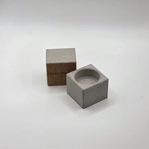 Set of 2 Geometric Concrete Tealight Holders | Industrial Modern Home Decor