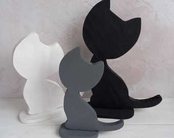 Set of cat figurines. Interior figurines. Decor for the room or for a gift.