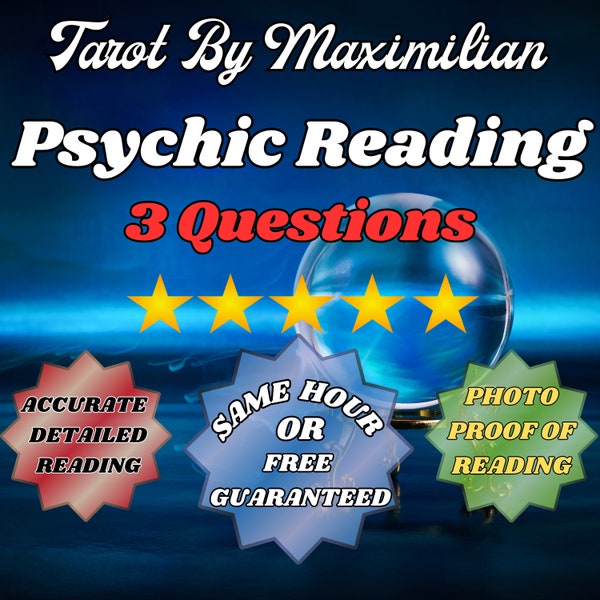 Same Hour | 3 Questions Psychic Reading | Blind Tarot Reading | Very Detailed Psychic Reading | General Spiritual Advice | Same Day