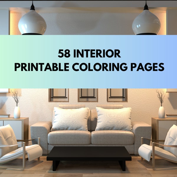 Interior coloring pages, interior coloring pages, coloring book printable, pdf pages instant download, digital coloring pages