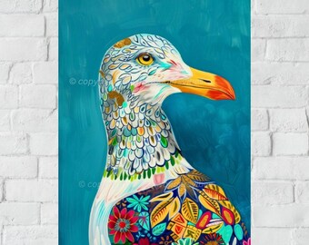 Seagull Wall Art Print #3 - Digital Download - High-Resolution 300 DPI JPG & PDF