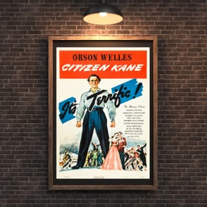 Citizen Kane Poster A3 Orson Welles Vintage Movie Art Classic Film Printable Digital Wall Art JPG & PDF Retro Cinema Timeless Wall Decor