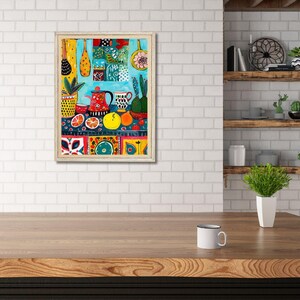 Vibrant Abstract Kitchen Art Digital Download, Colorful Kitchen Print ...
