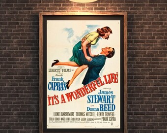 It's A Wonderful Life Movie Poster, Classic Christmas Film Art (Digital Download)