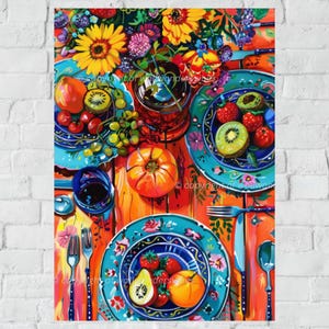 Whimsical Folk Art Kitchen Decor | Digital Download Wall Art | High-Resolution 300 DPI JPG & PDF