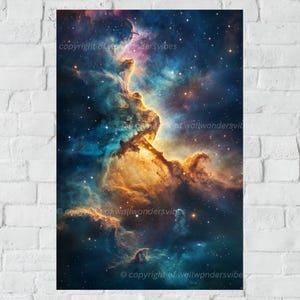 Stunning Cosmic Nebula Print, Universe Wall Art, Space Decor, Digital Download, Home Office Wall Art, Nebula Art Gift for Astro Boy